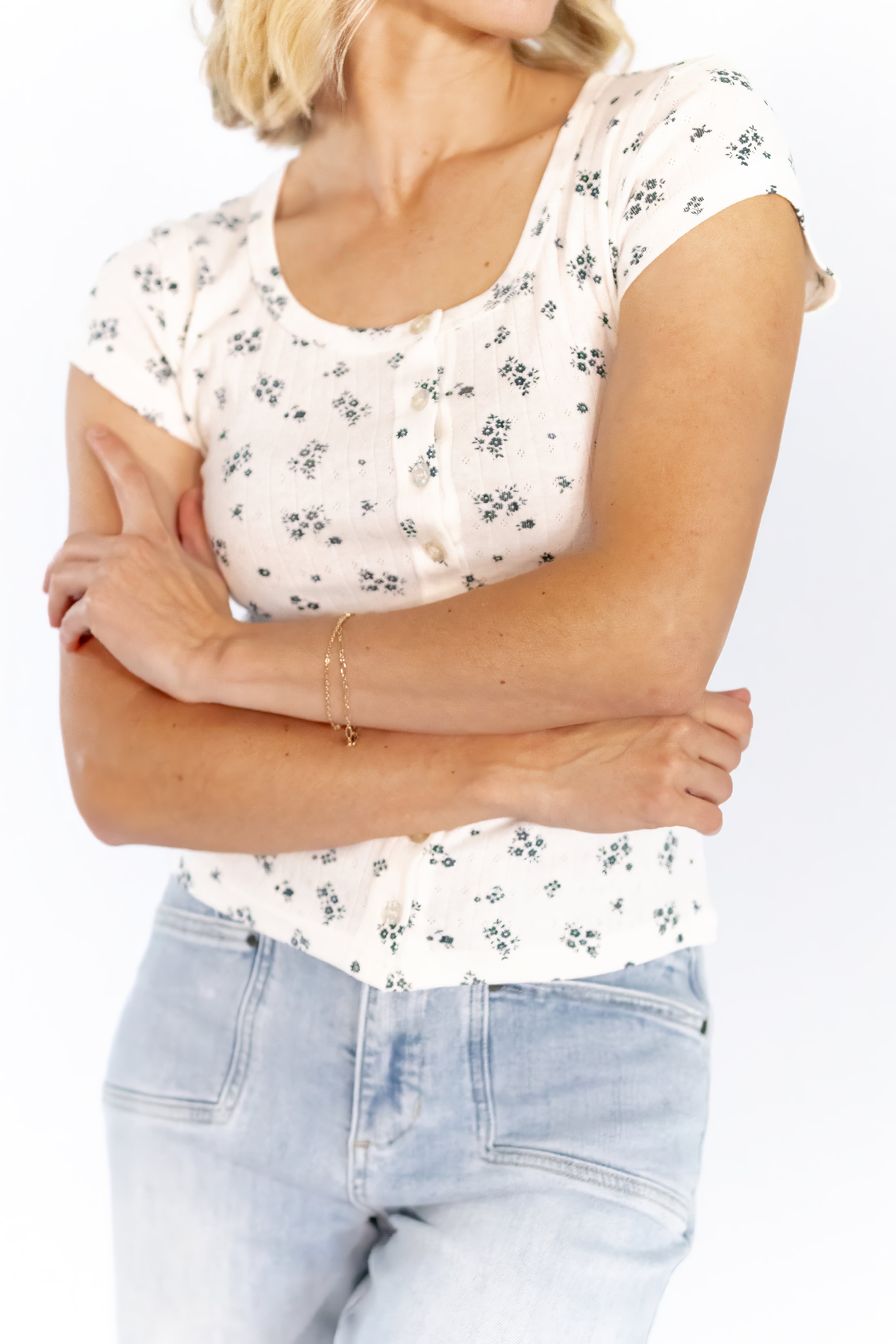 Miller Pointelle Floral Tee