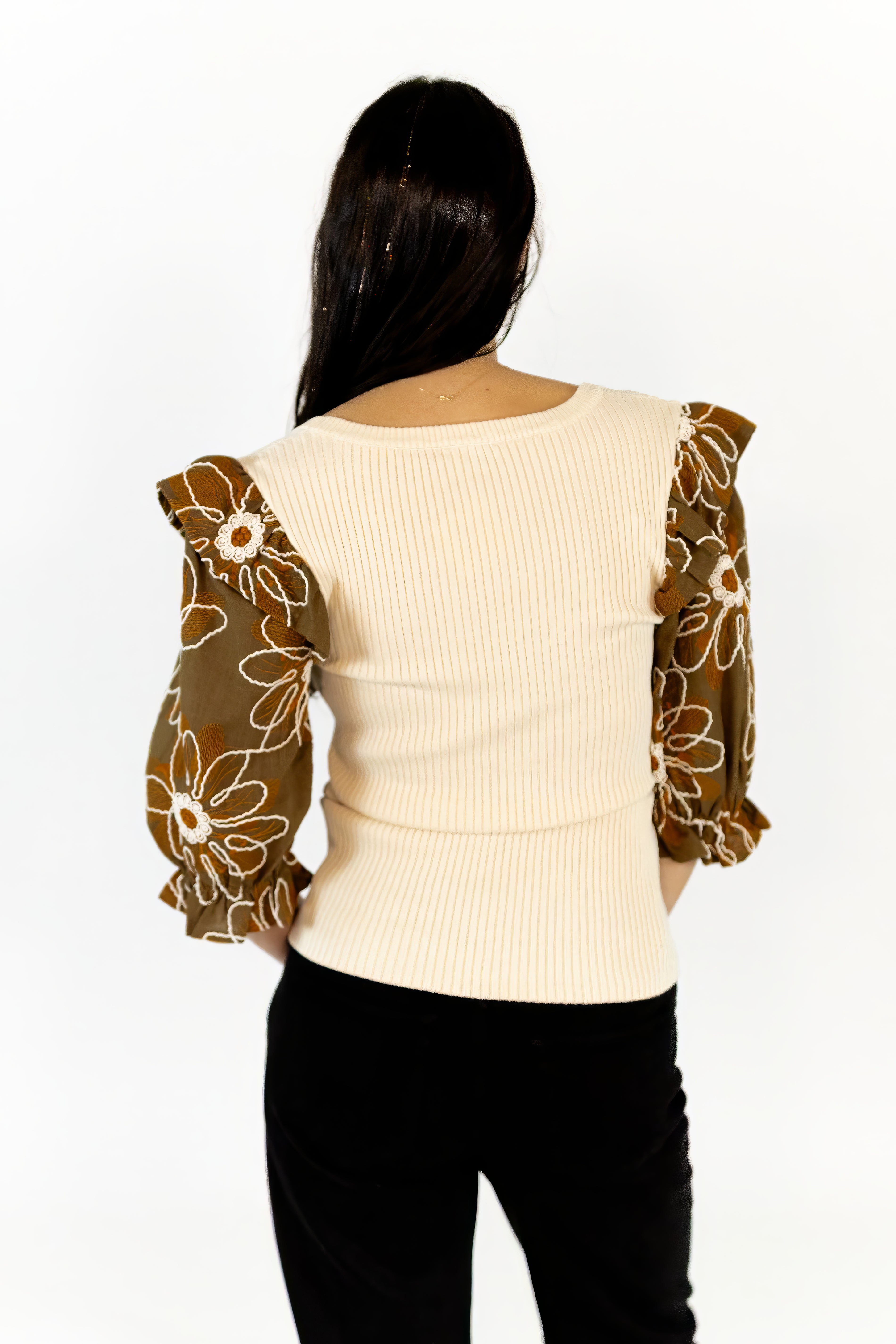 Hailey Embroidered Sleeve Top