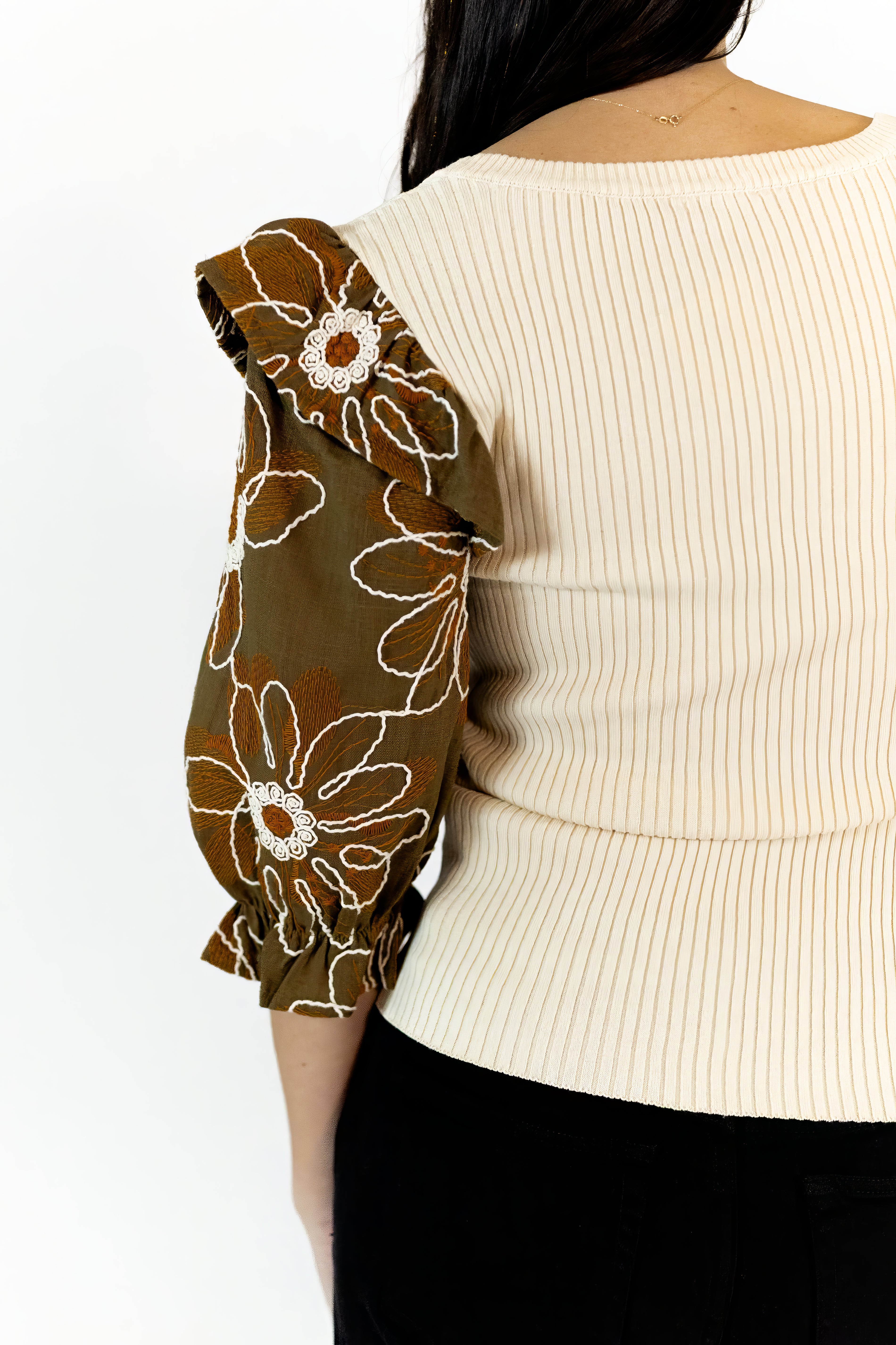 Hailey Embroidered Sleeve Top