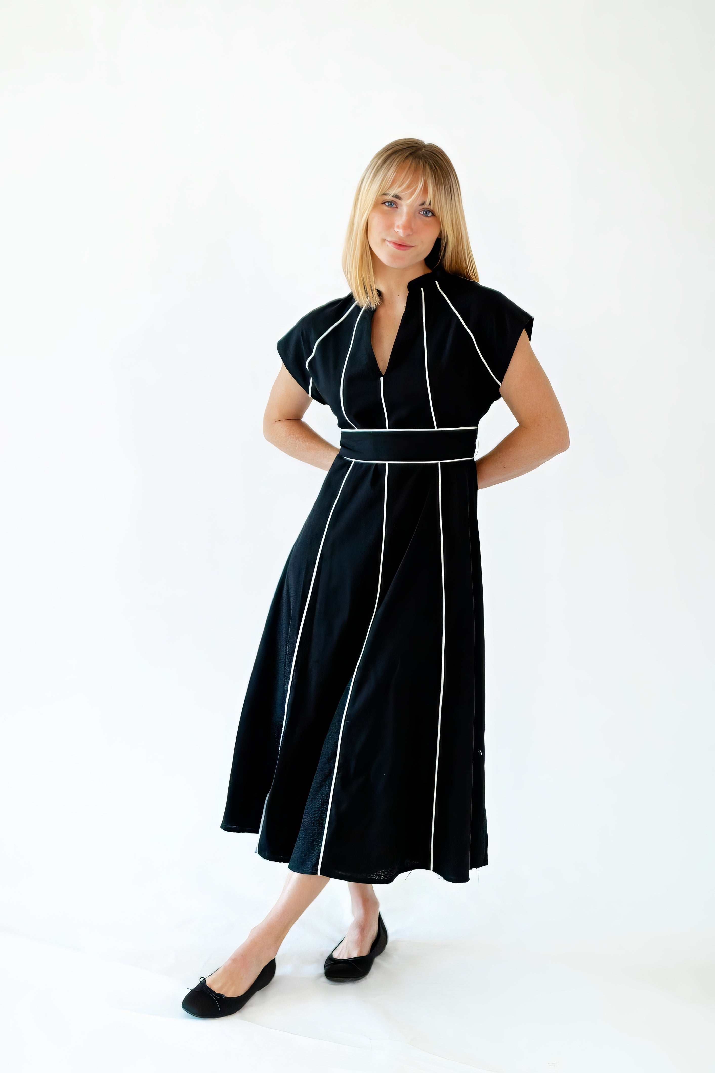 Havana Linen Dress · Black