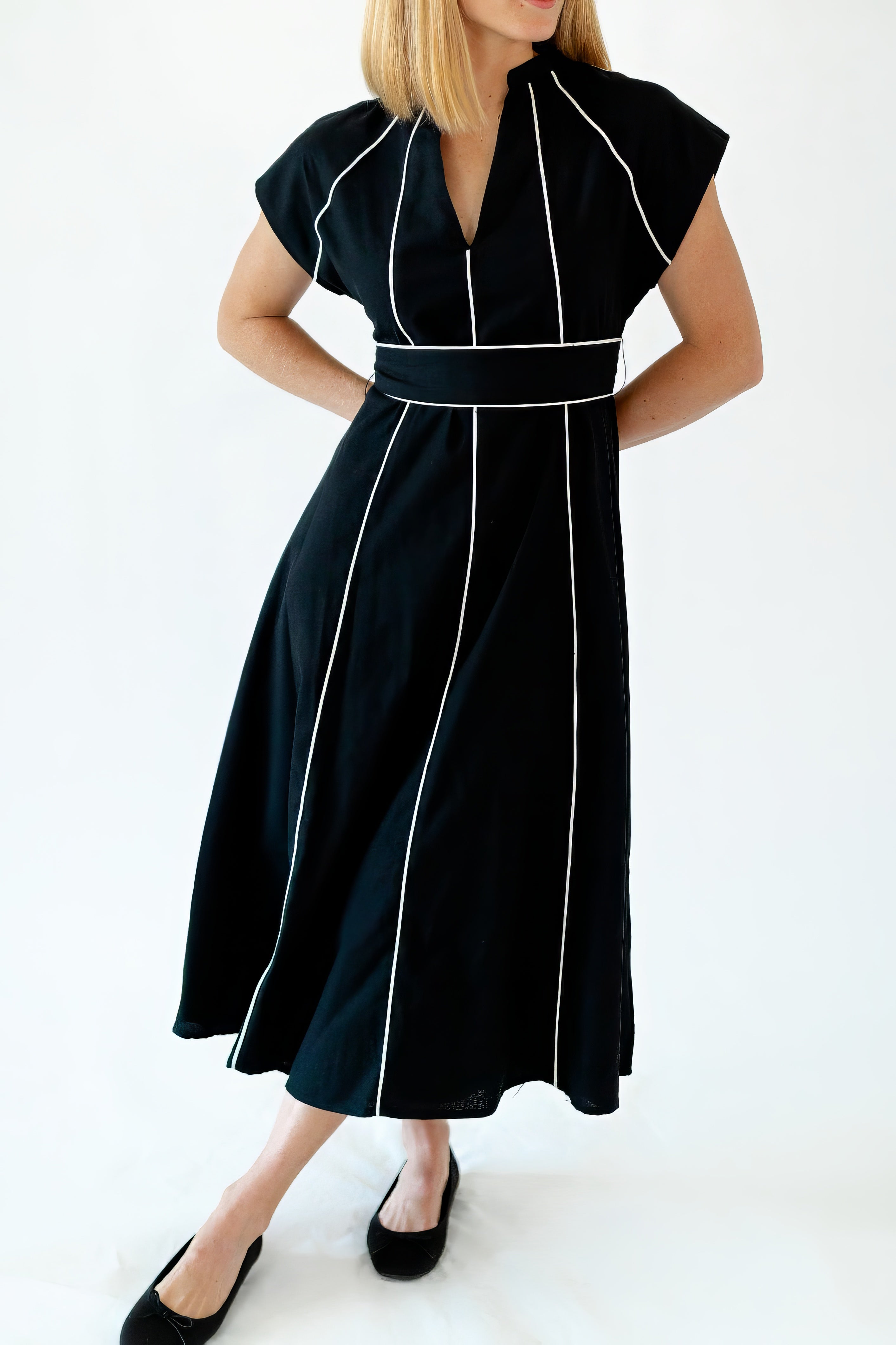 Havana Linen Dress · Black