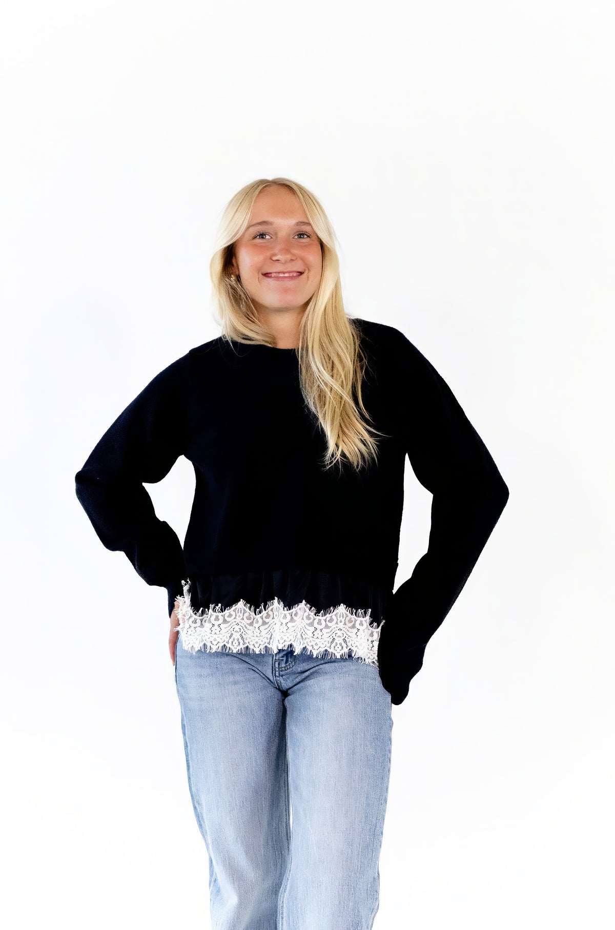 Susana Lace Trim Sweater