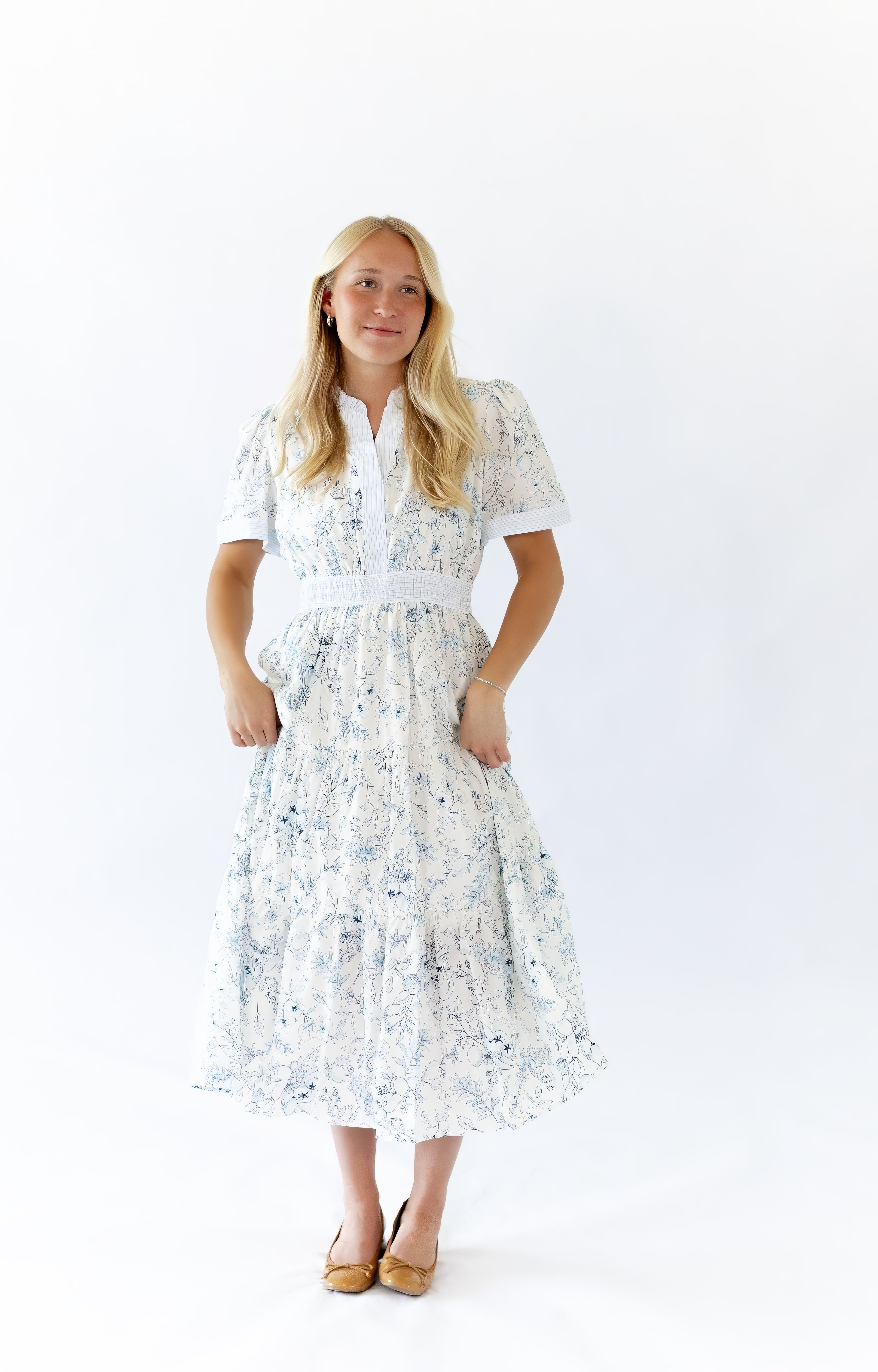 Jojo Split Neck Midi Dress