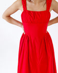 Nitsan Rouched Red Dress