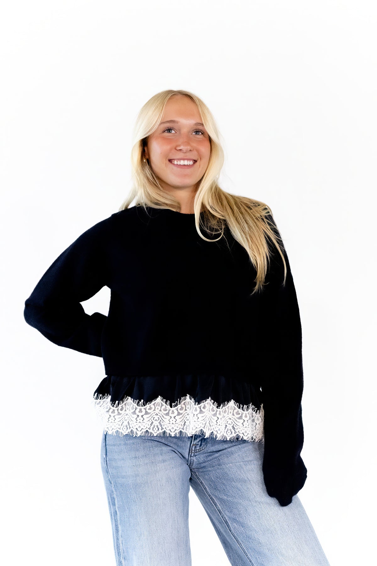 Susana Lace Trim Sweater