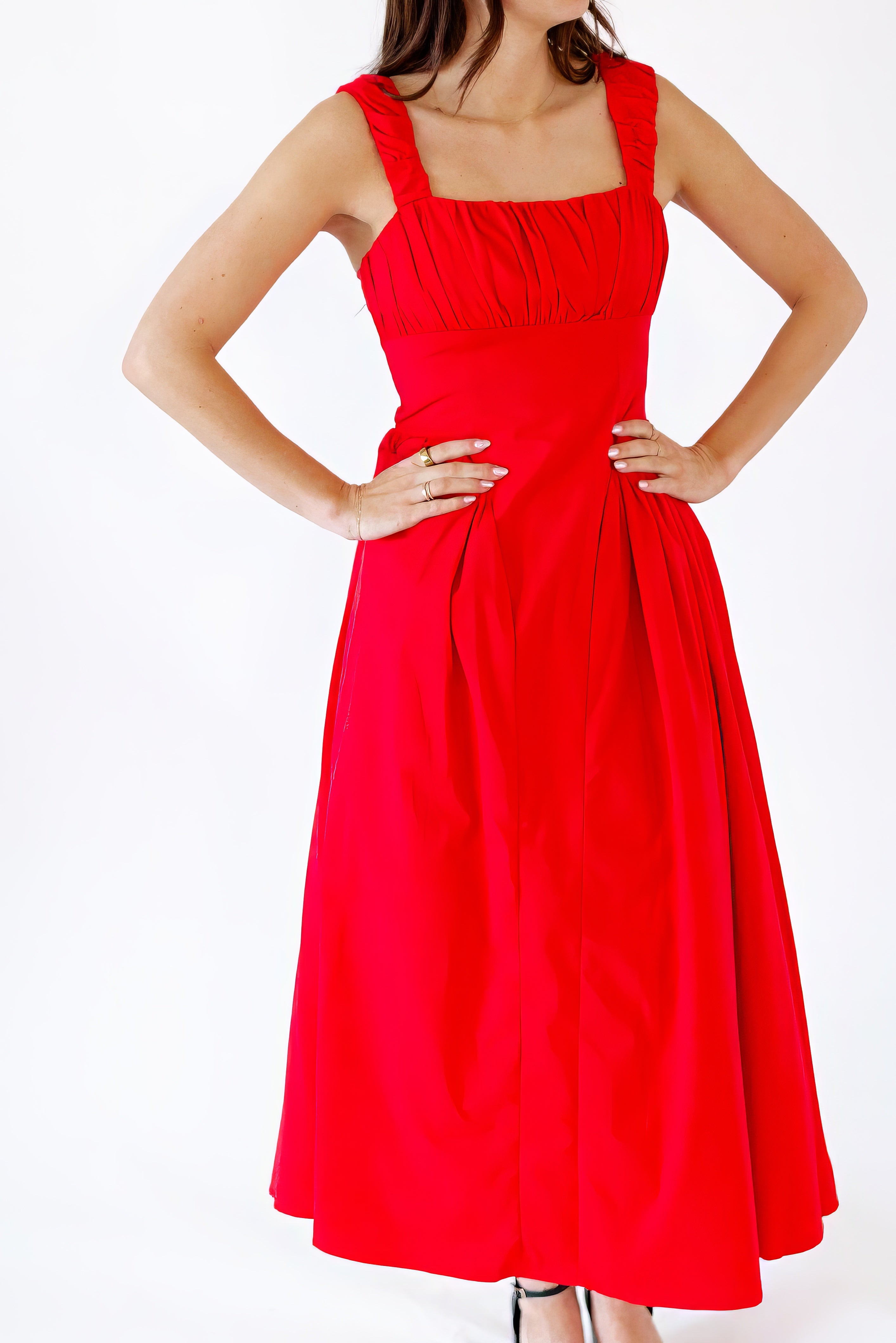 Nitsan Rouched Red Dress