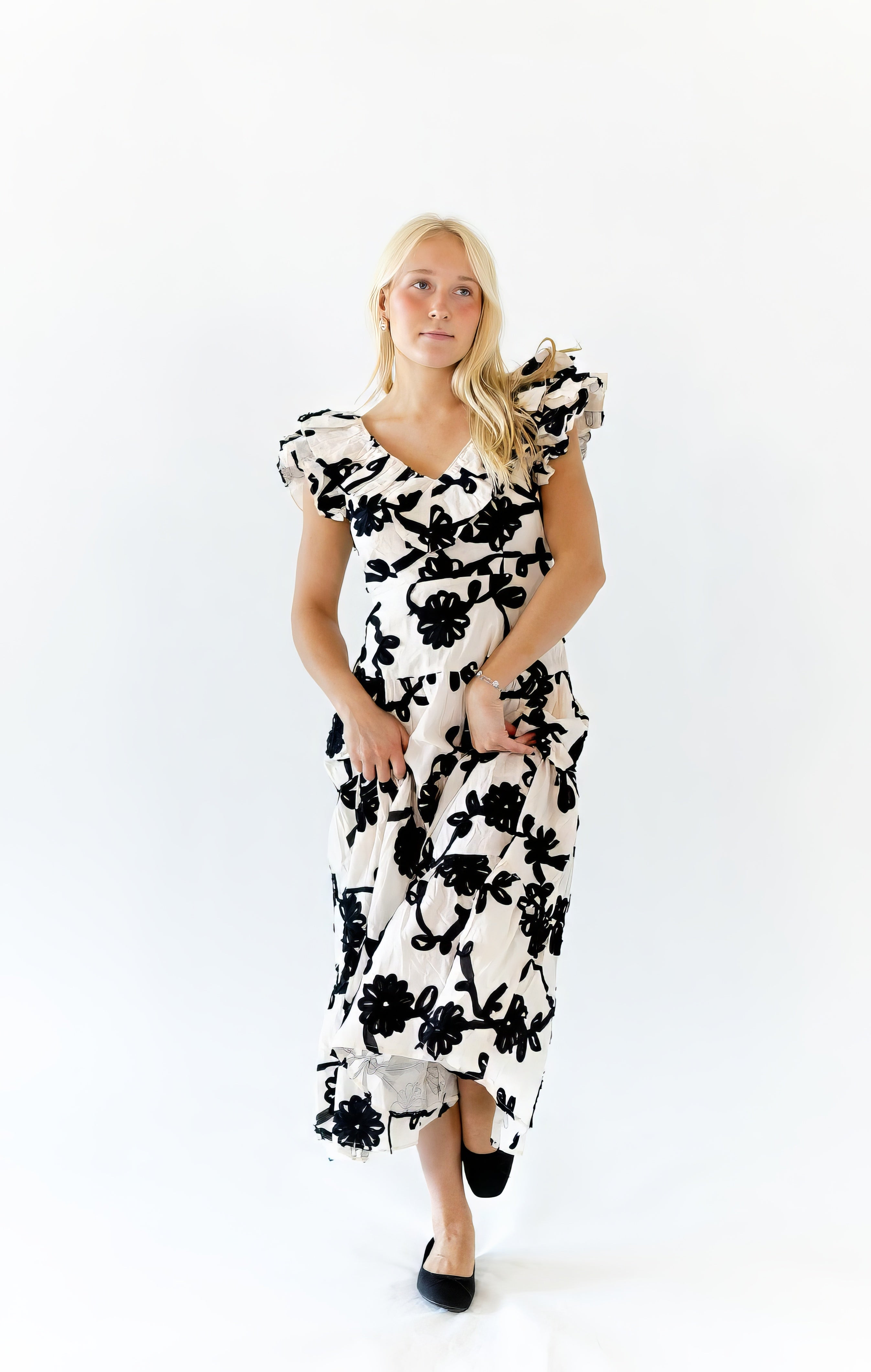 Ralphie Embroidered Midi