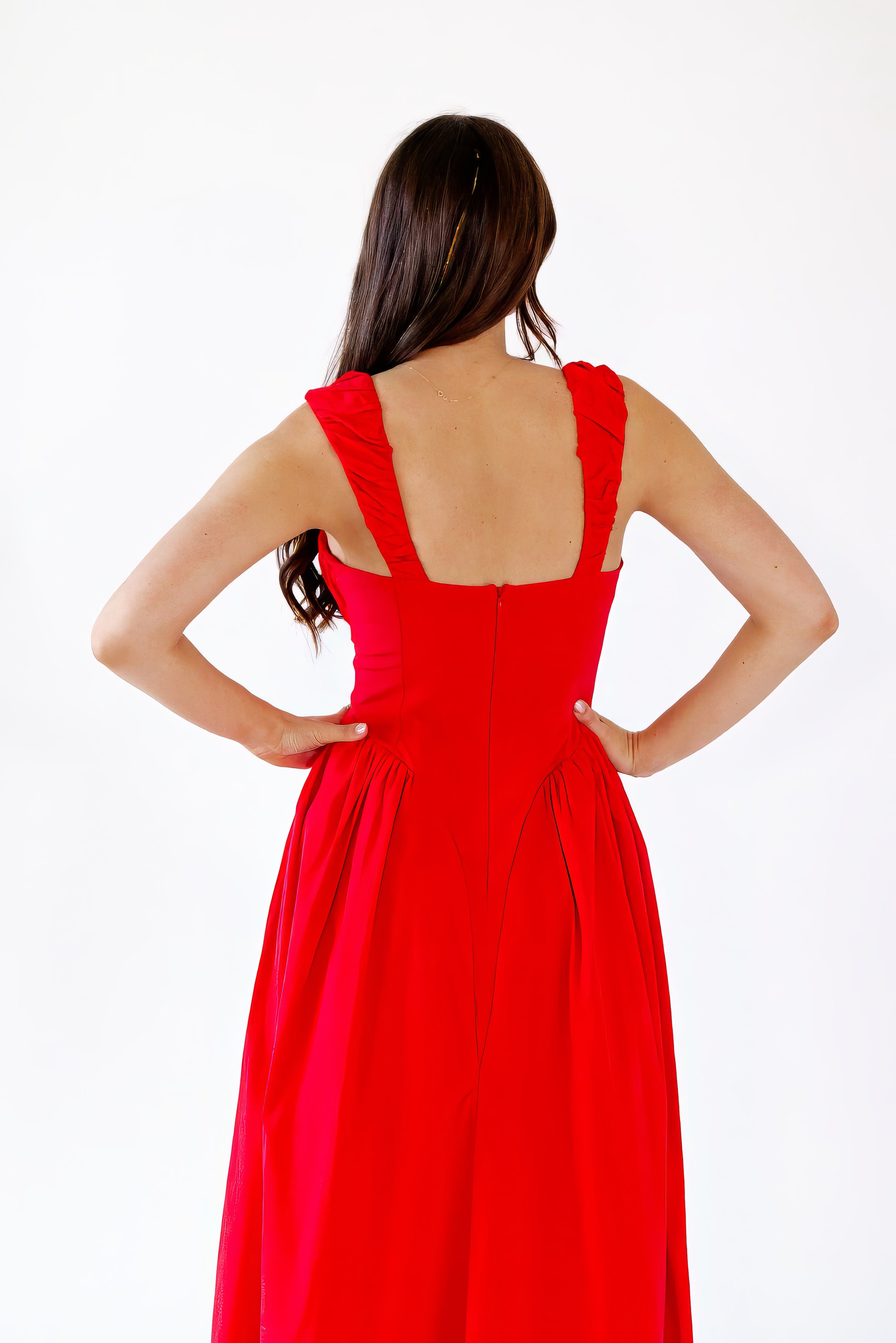 Nitsan Rouched Red Dress