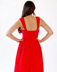 Nitsan Rouched Red Dress