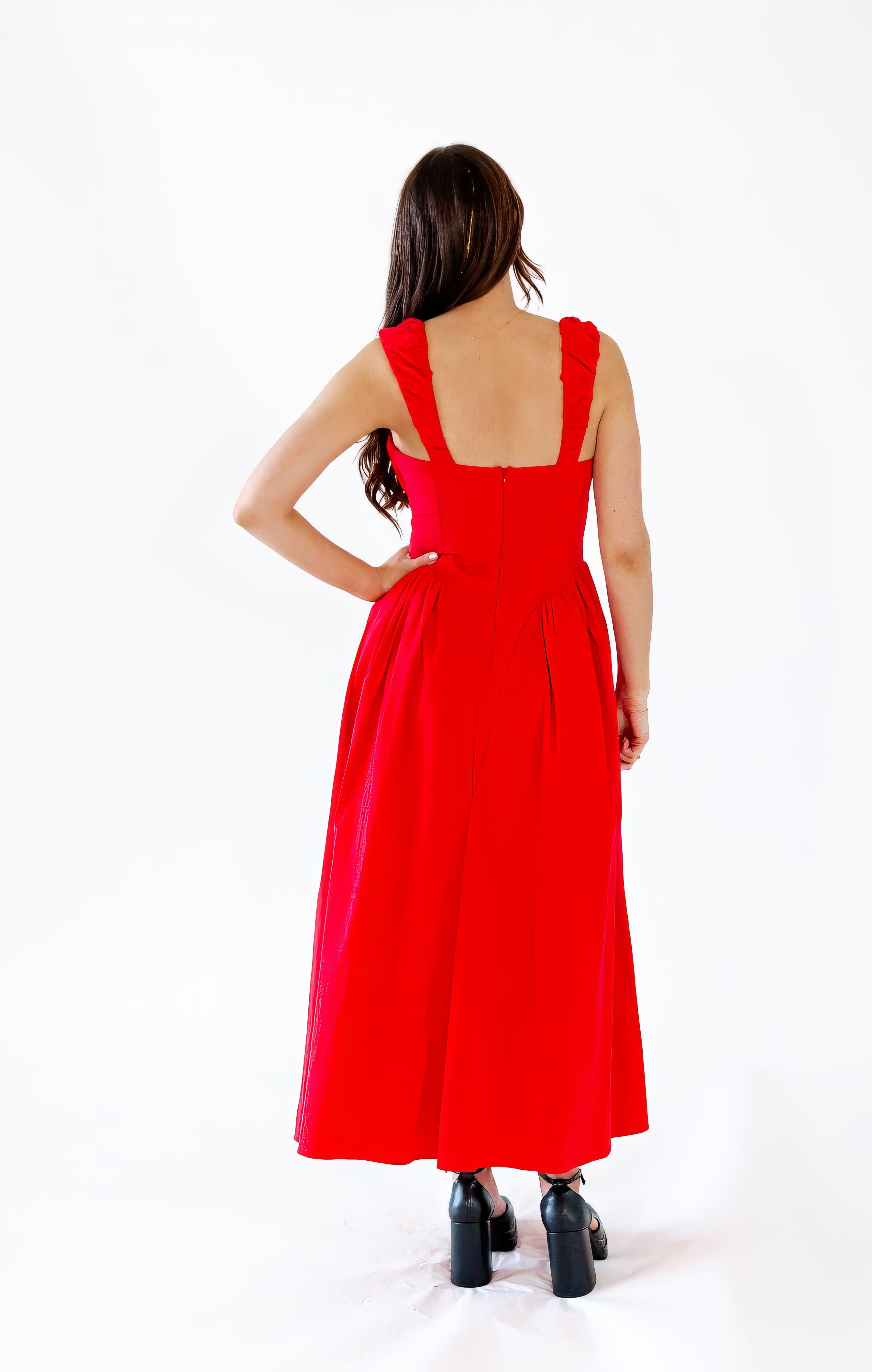 Nitsan Rouched Red Dress