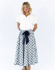 Jenson Polka Dot Tie Skirt · Blue