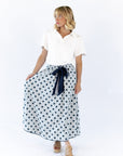 Jenson Polka Dot Tie Skirt · Blue
