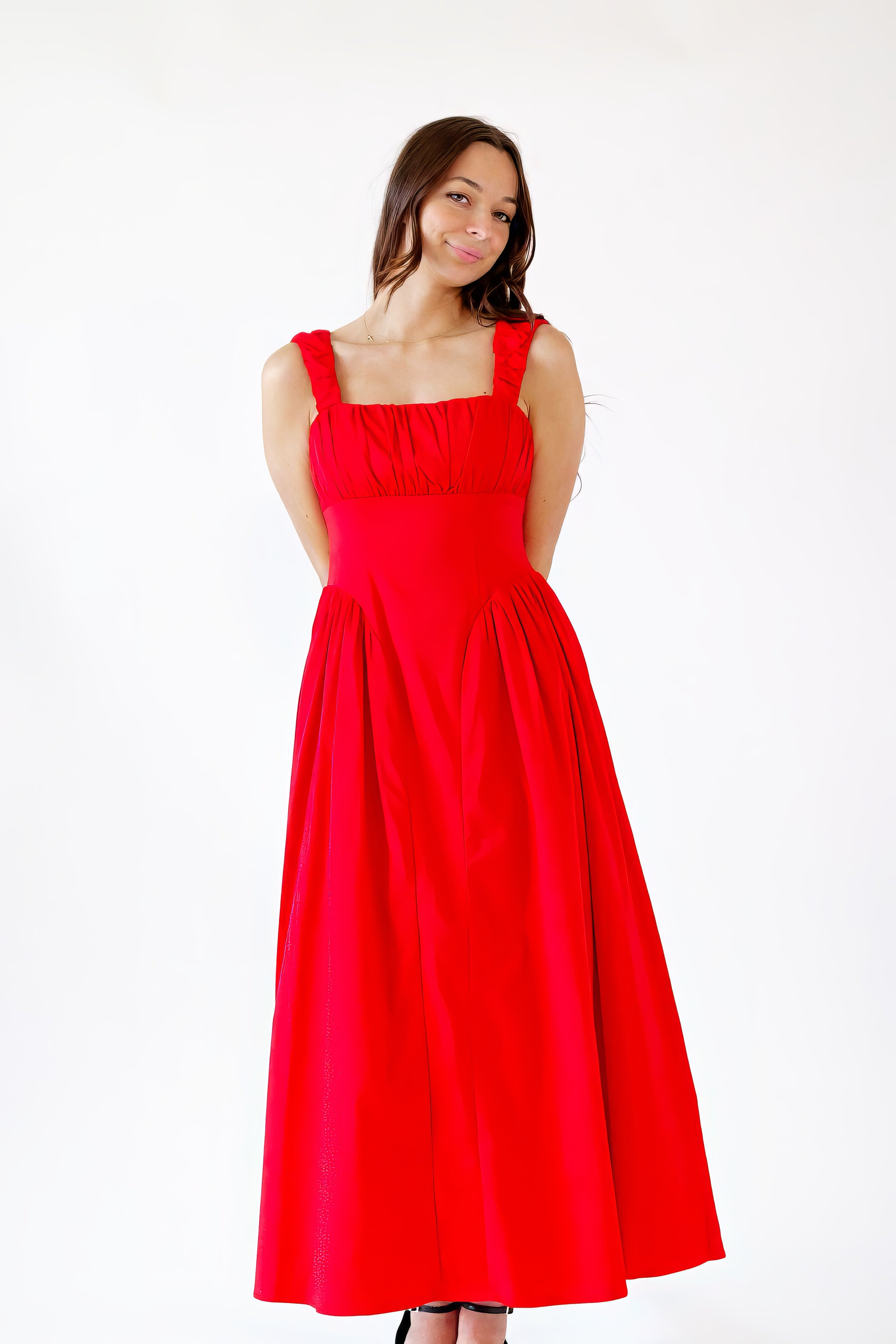 Nitsan Rouched Red Dress