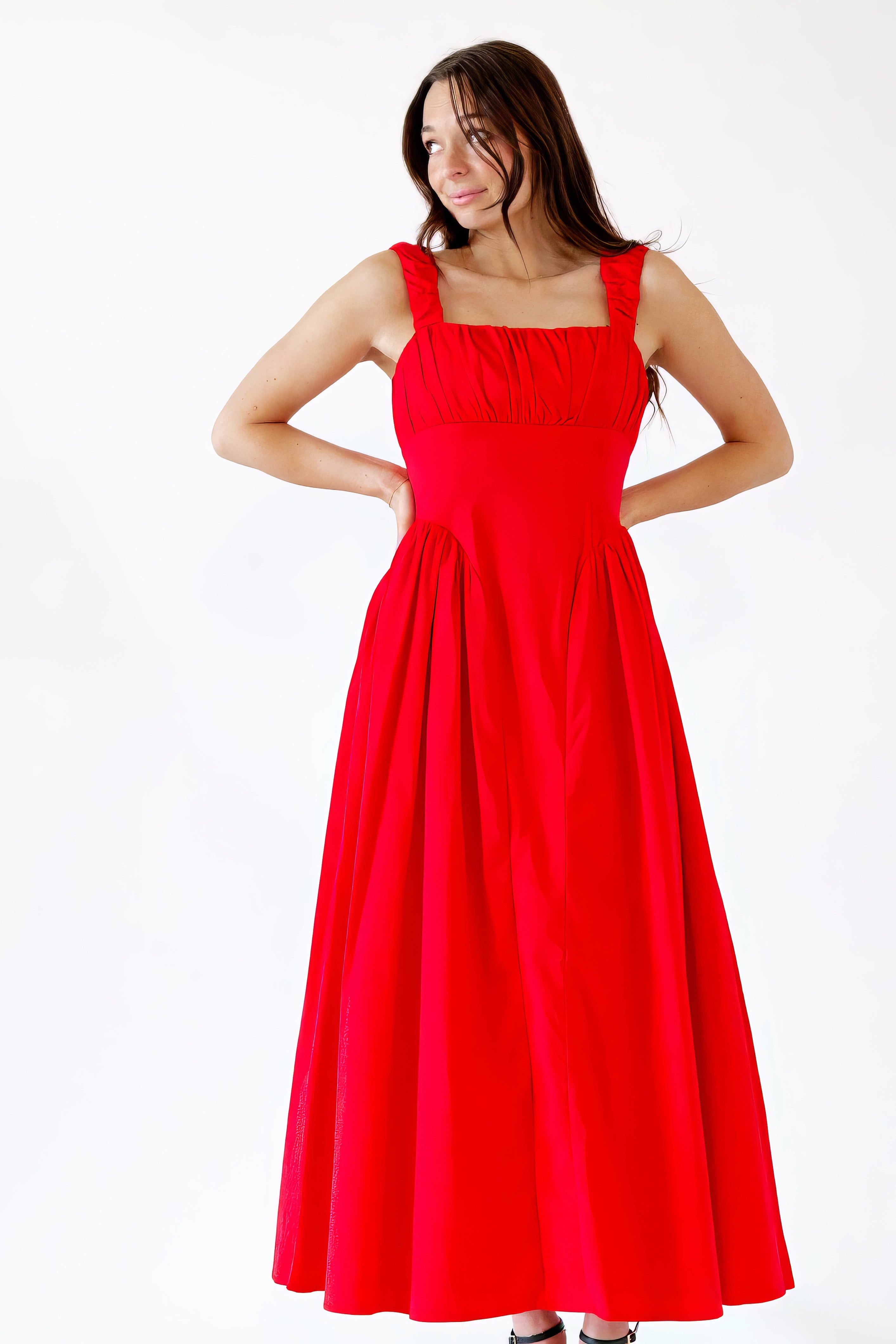 Nitsan Rouched Red Dress