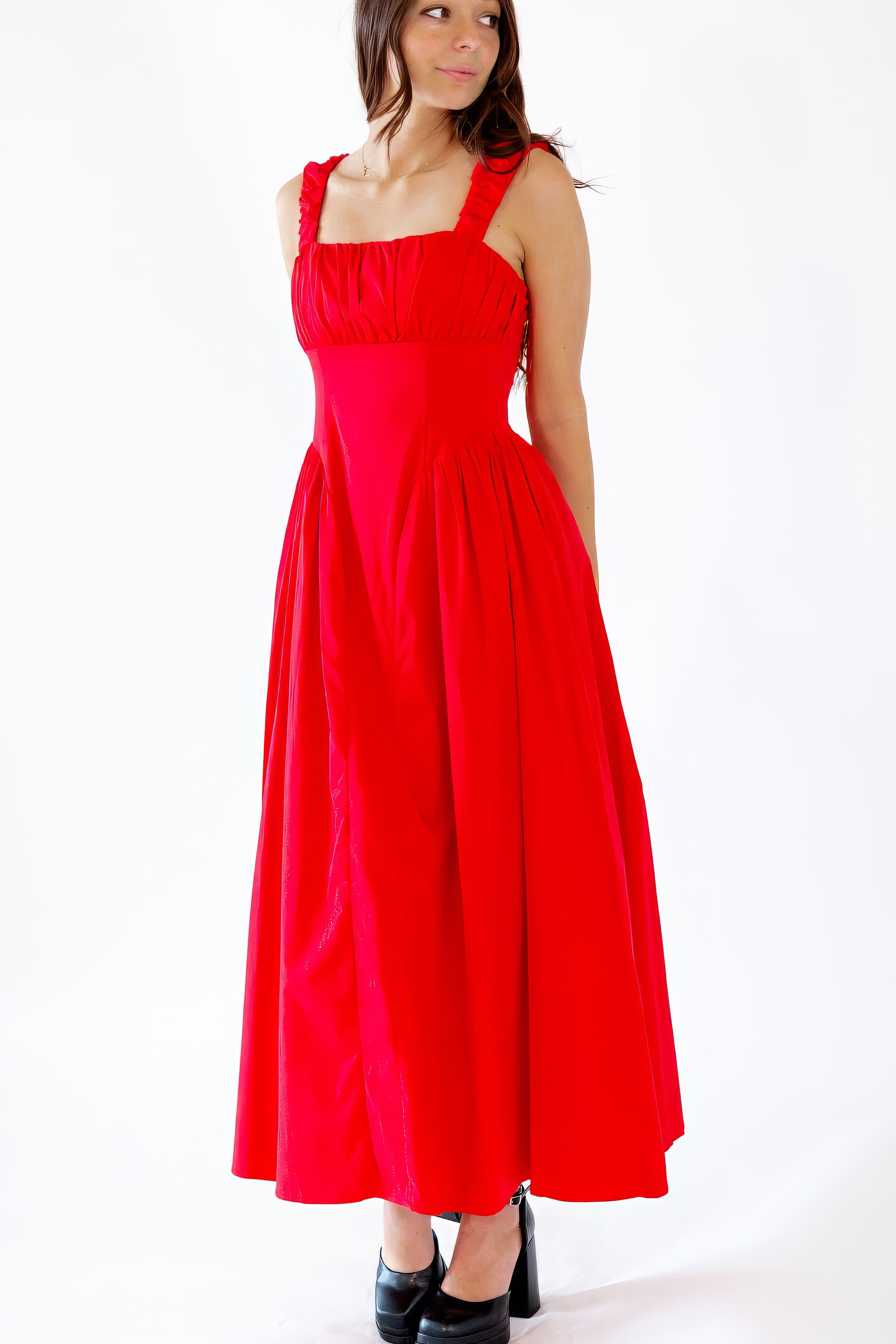 Nitsan Rouched Red Dress