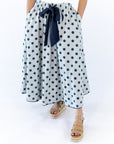 Jenson Polka Dot Tie Skirt · Blue