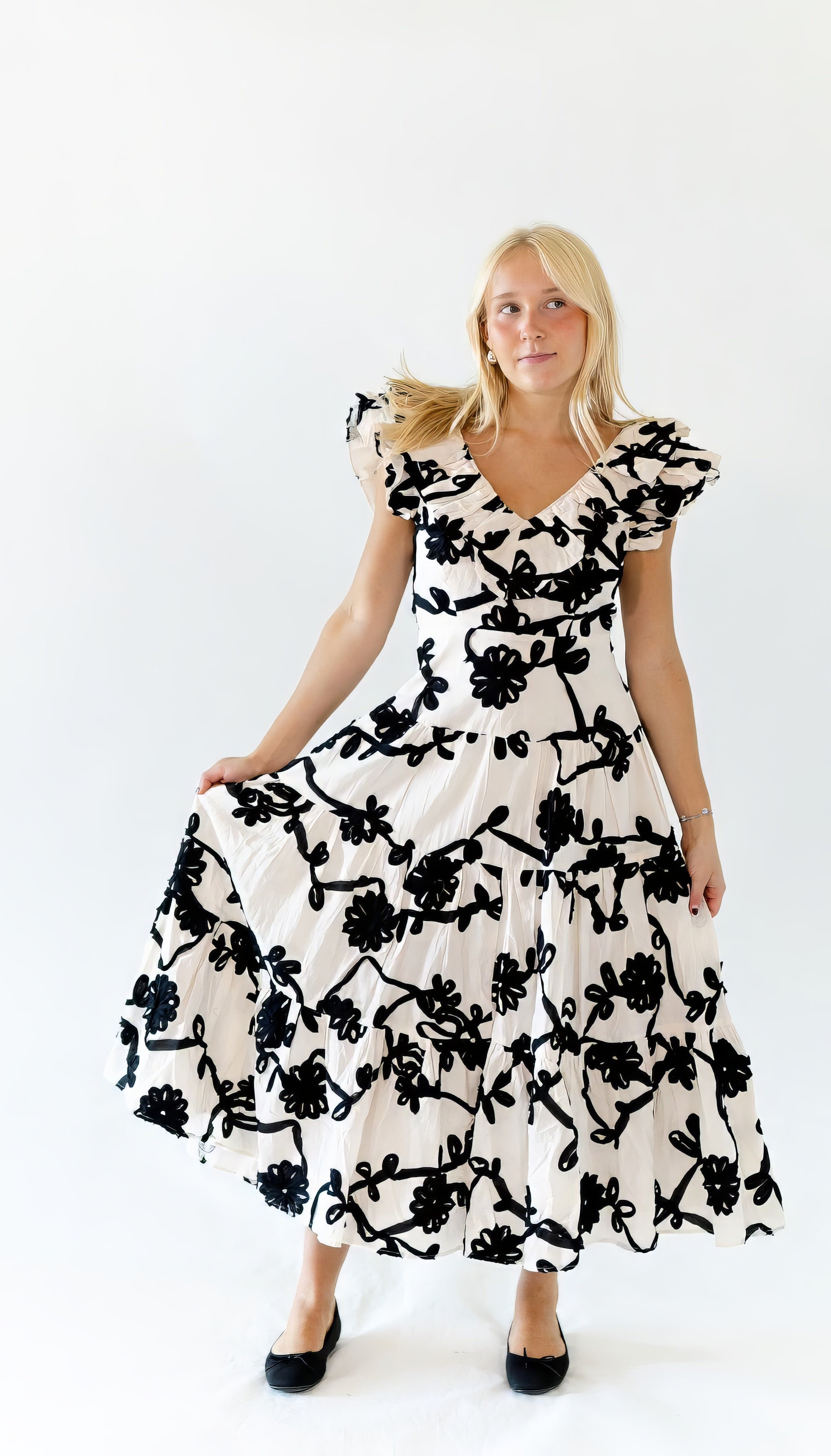 Ralphie Embroidered Midi