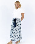 Jenson Polka Dot Tie Skirt · Blue
