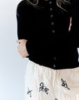 Opa Snap Button Cardigan · Black