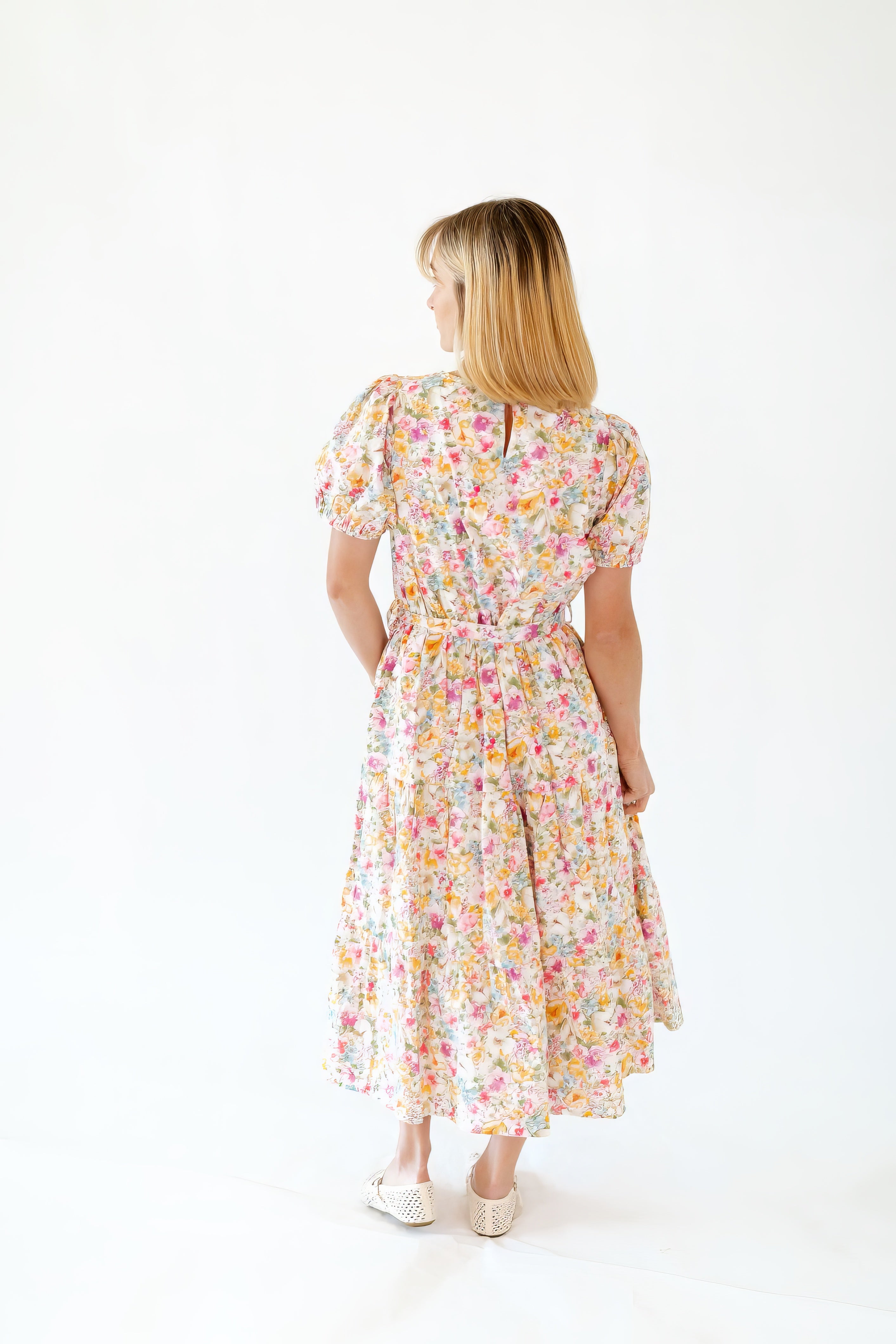 Tweedy Floral Midi Dress
