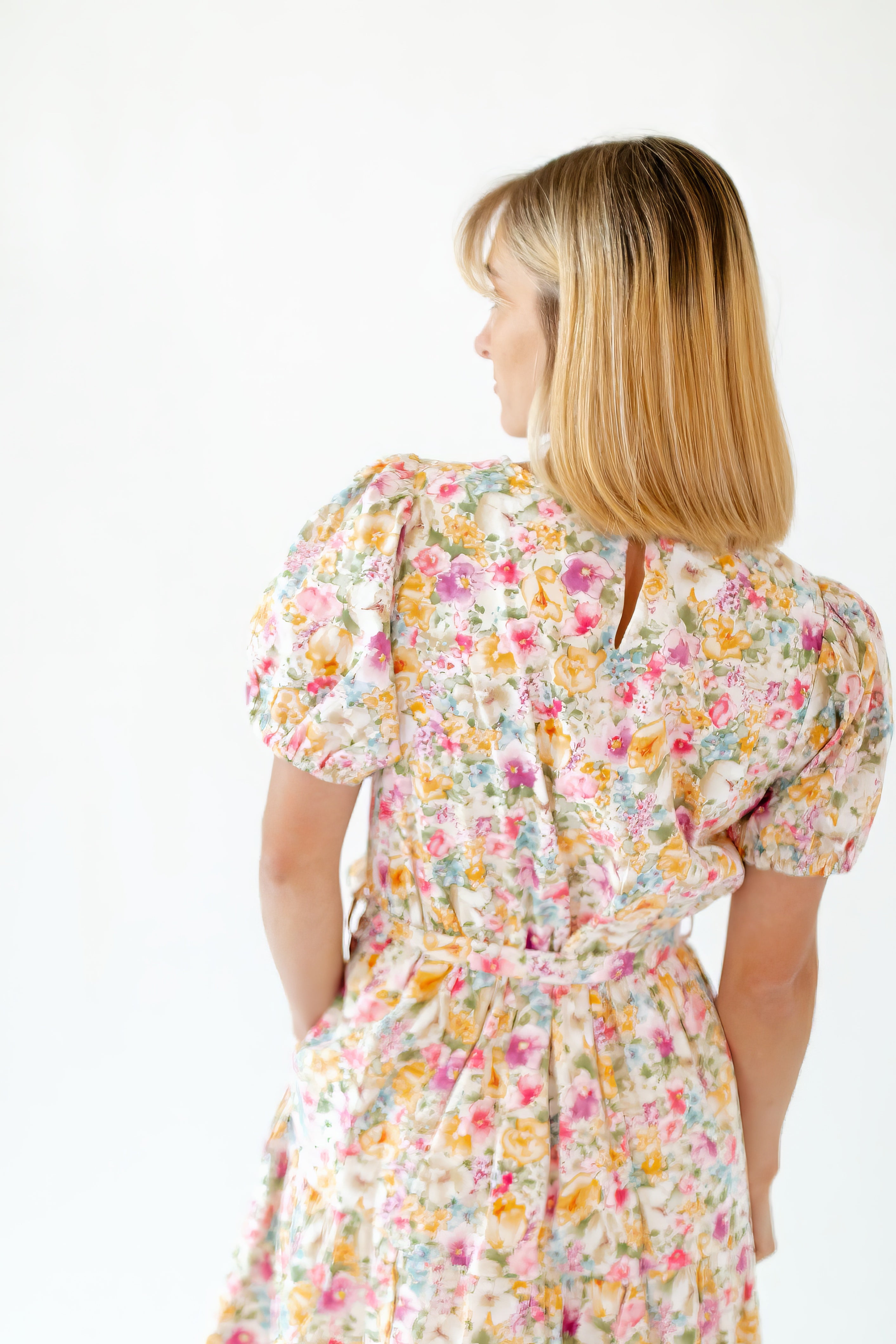 Tweedy Floral Midi Dress