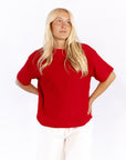 Hana Knit Top · Red