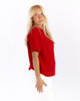 Hana Knit Top · Red