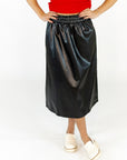 Moyen Vegan Leather Midi Skirt