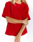 Hana Knit Top · Red