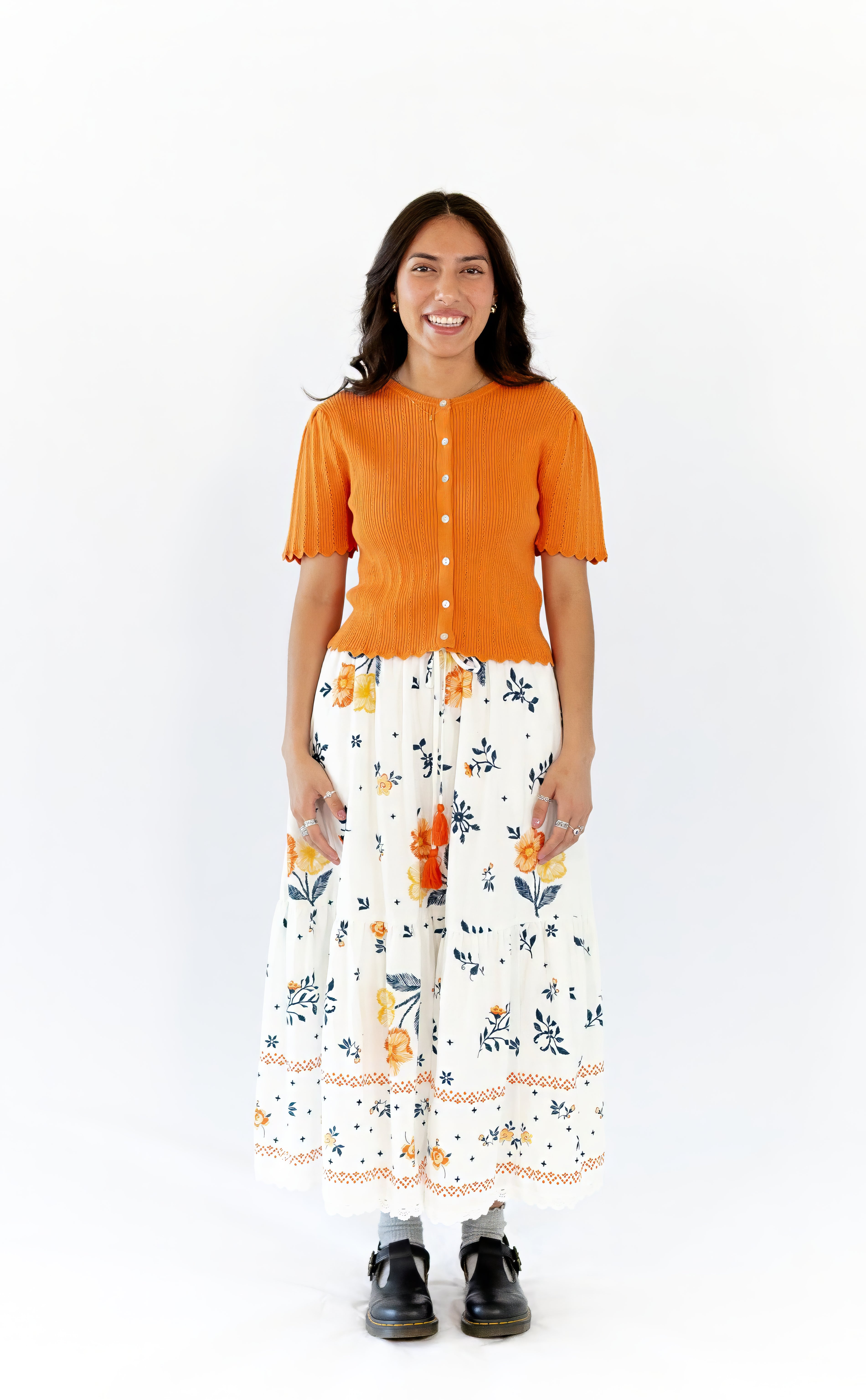 Vivi Floral Tiered Midi Skirt  ⤫ Restocked