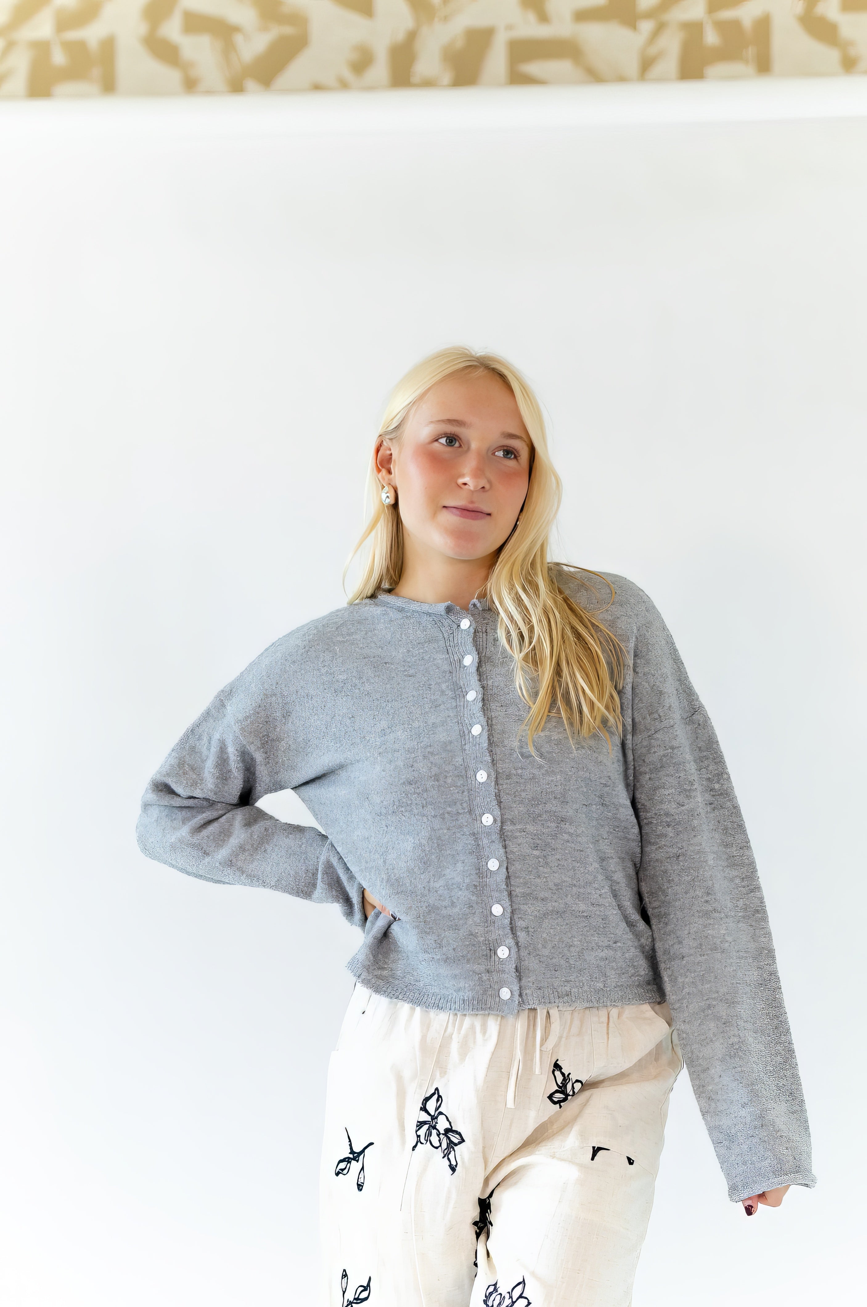 Vania Button Up Cardigan · Grey