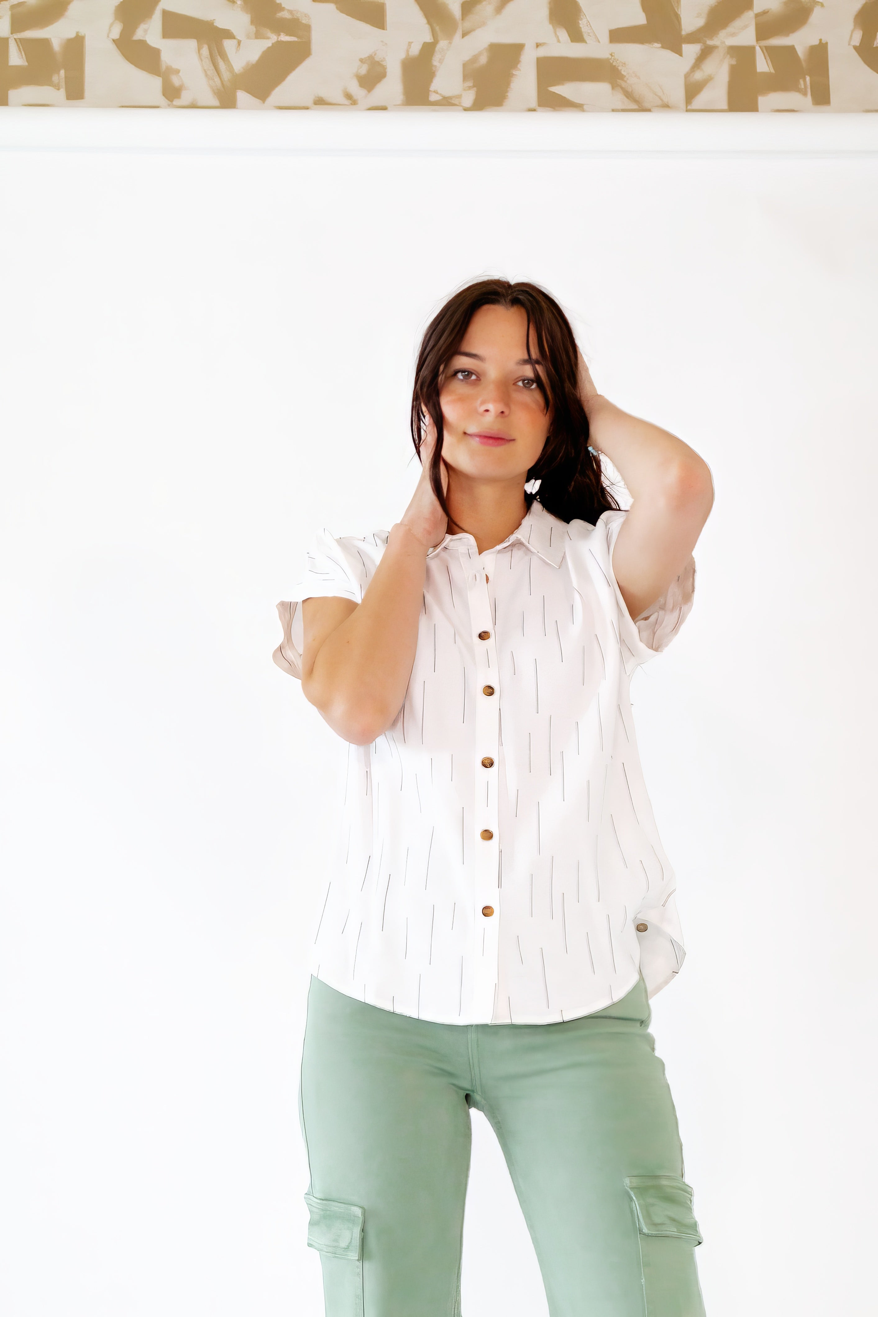 Donni Brushstroke Button Up