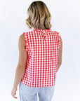 Laury Gingham Pintuck Top