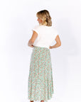 Sariah Wrap Floral Skirt · Aqua