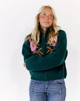Pine Floral Zip Up