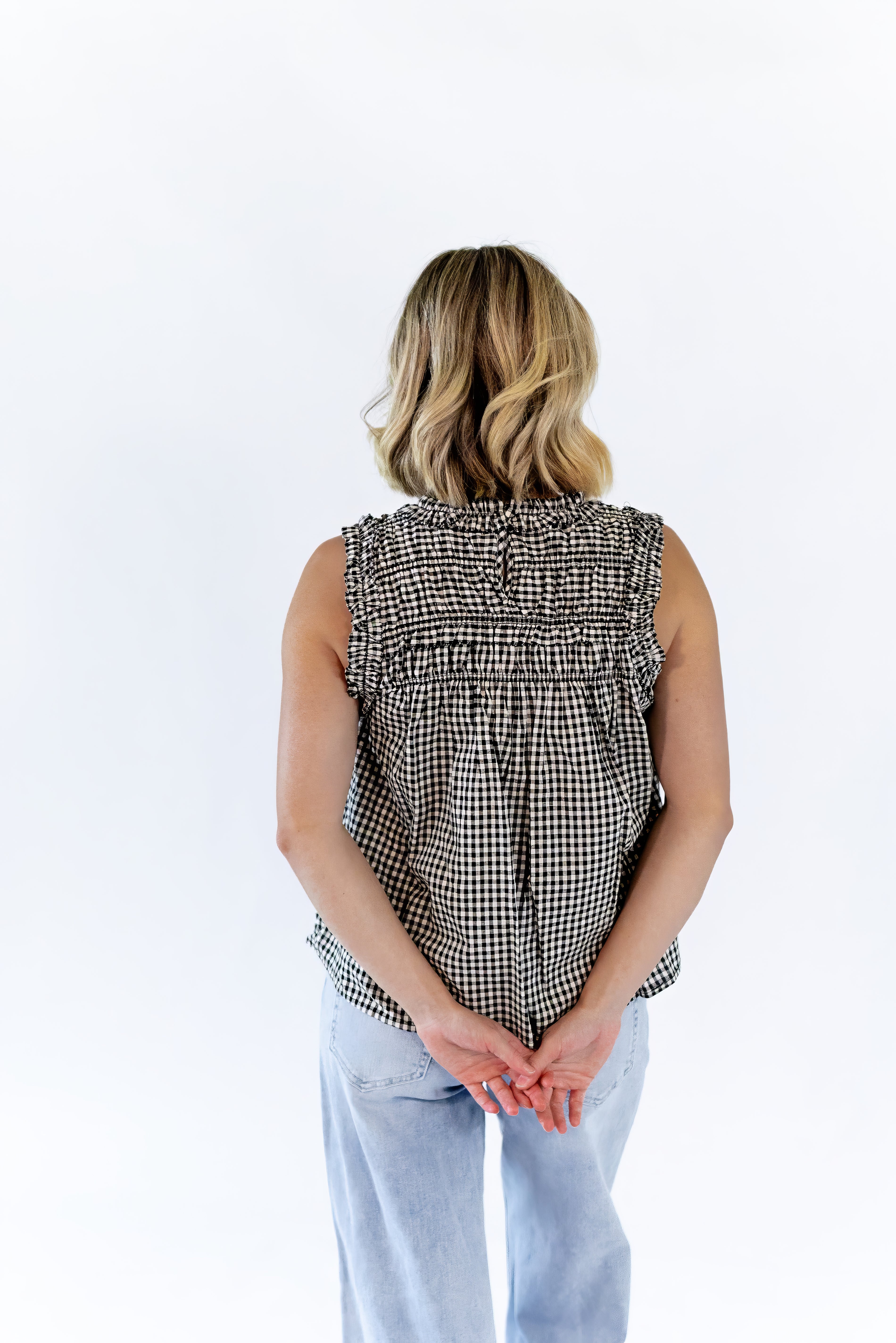 Johanna Gingham Ruffle Top