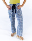 Plaid Barrel Jeans