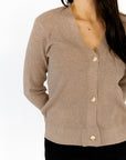 Latte Button Down Cardigan