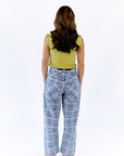 Plaid Barrel Jeans
