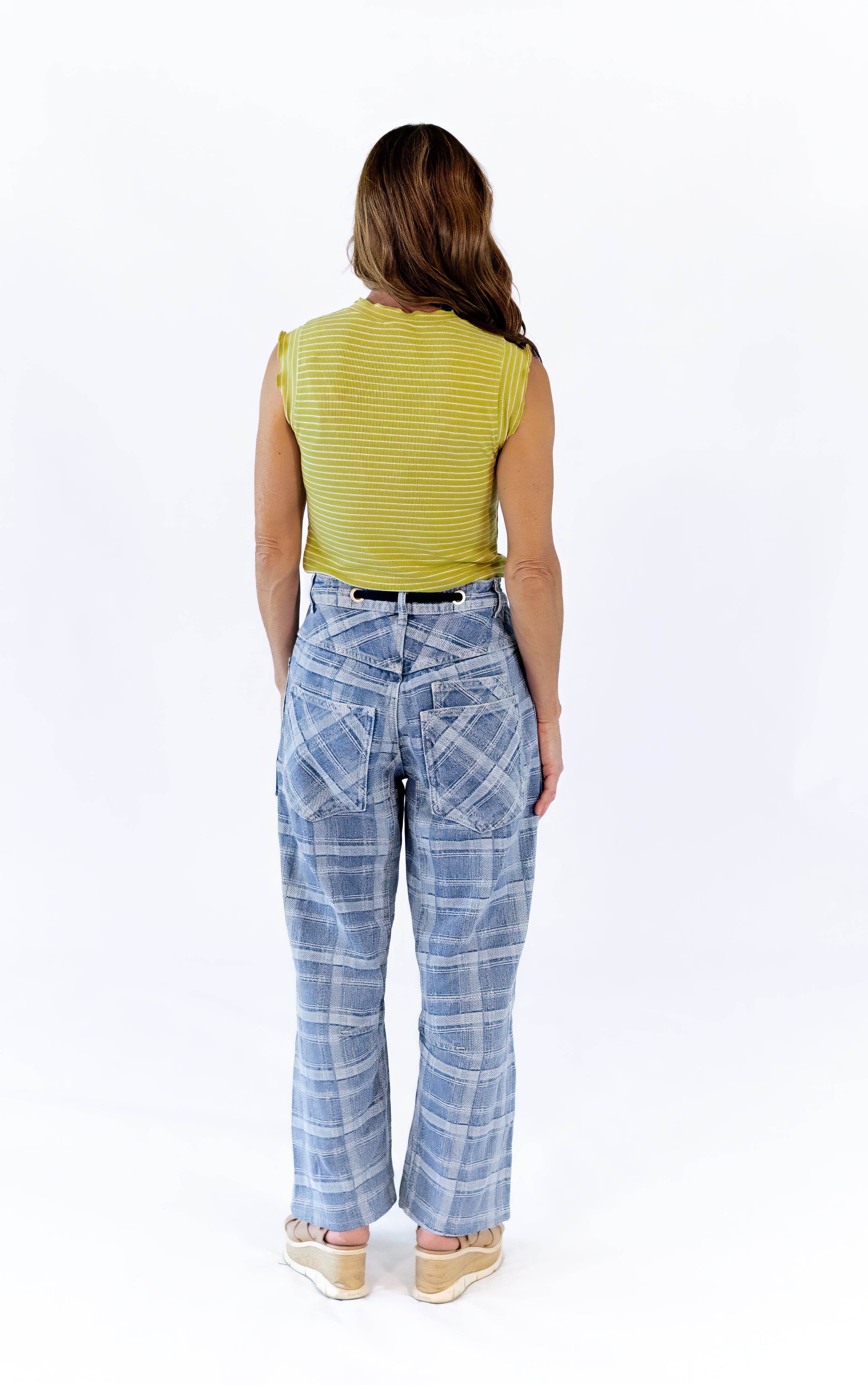 Plaid Barrel Jeans