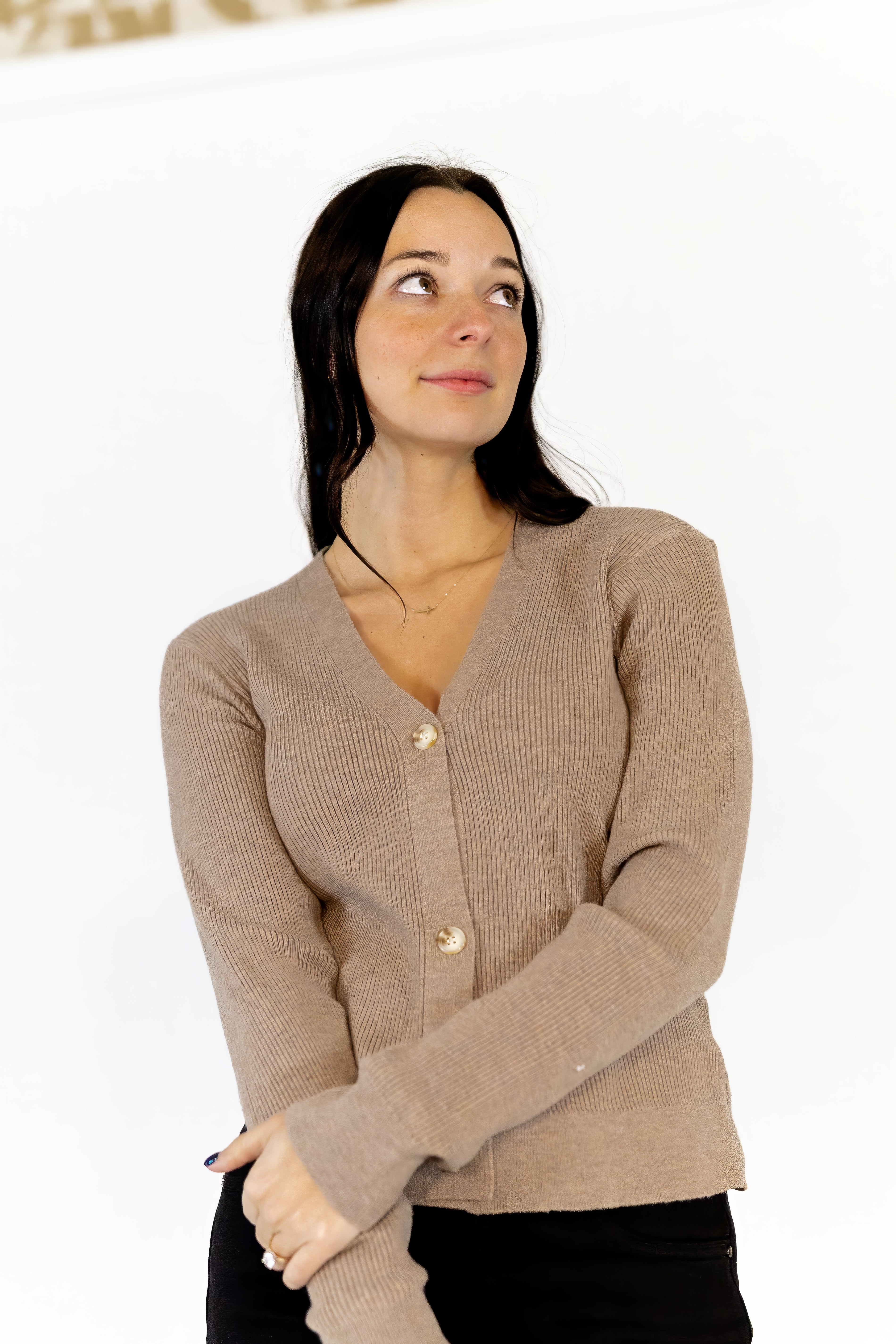 Latte Button Down Cardigan