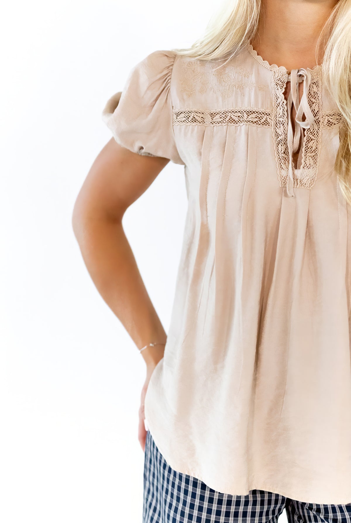 Lila Crochet Detail Top