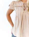 Lila Crochet Detail Top