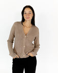 Latte Button Down Cardigan