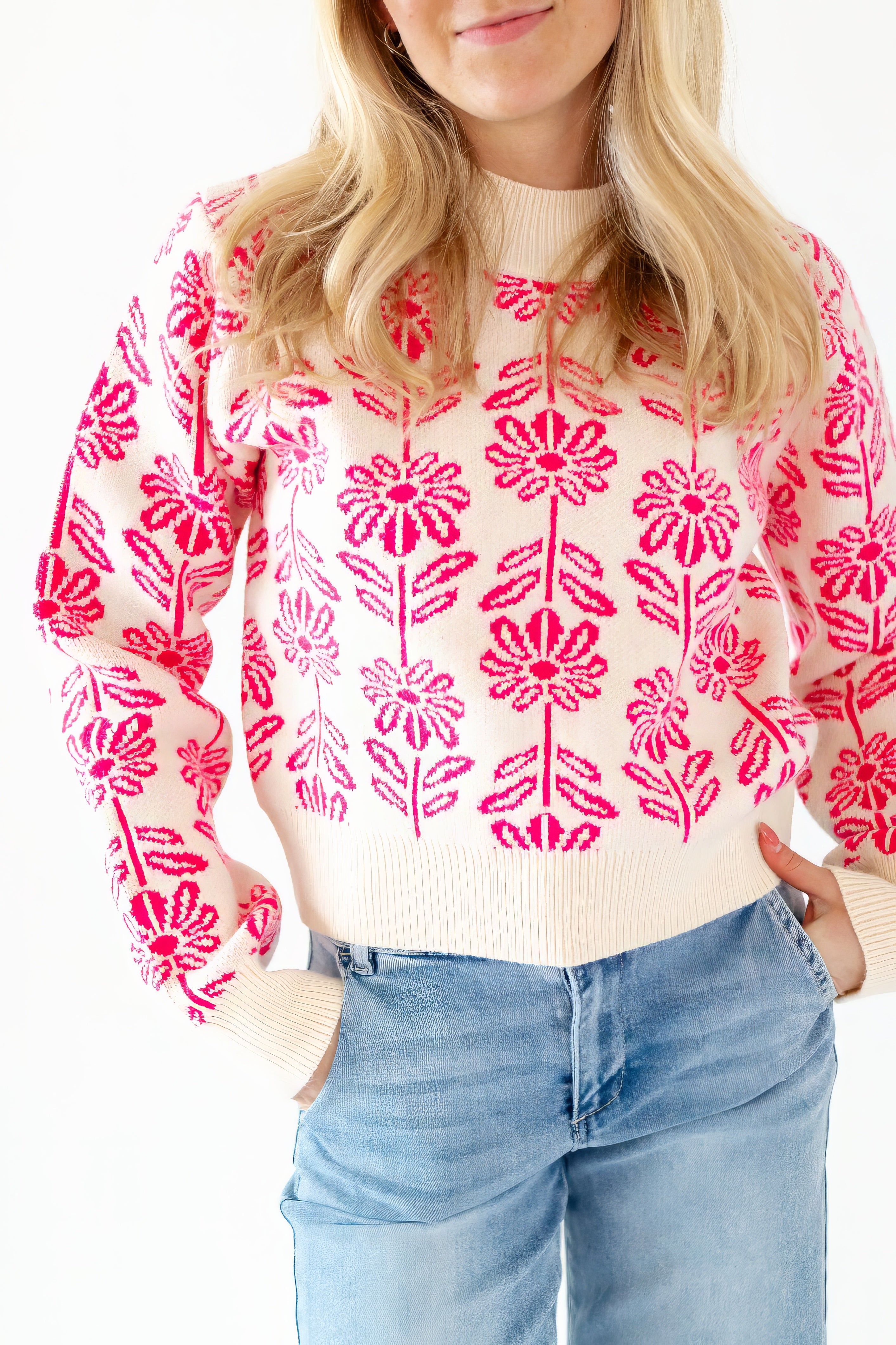 Carmen Floral Knit Sweater