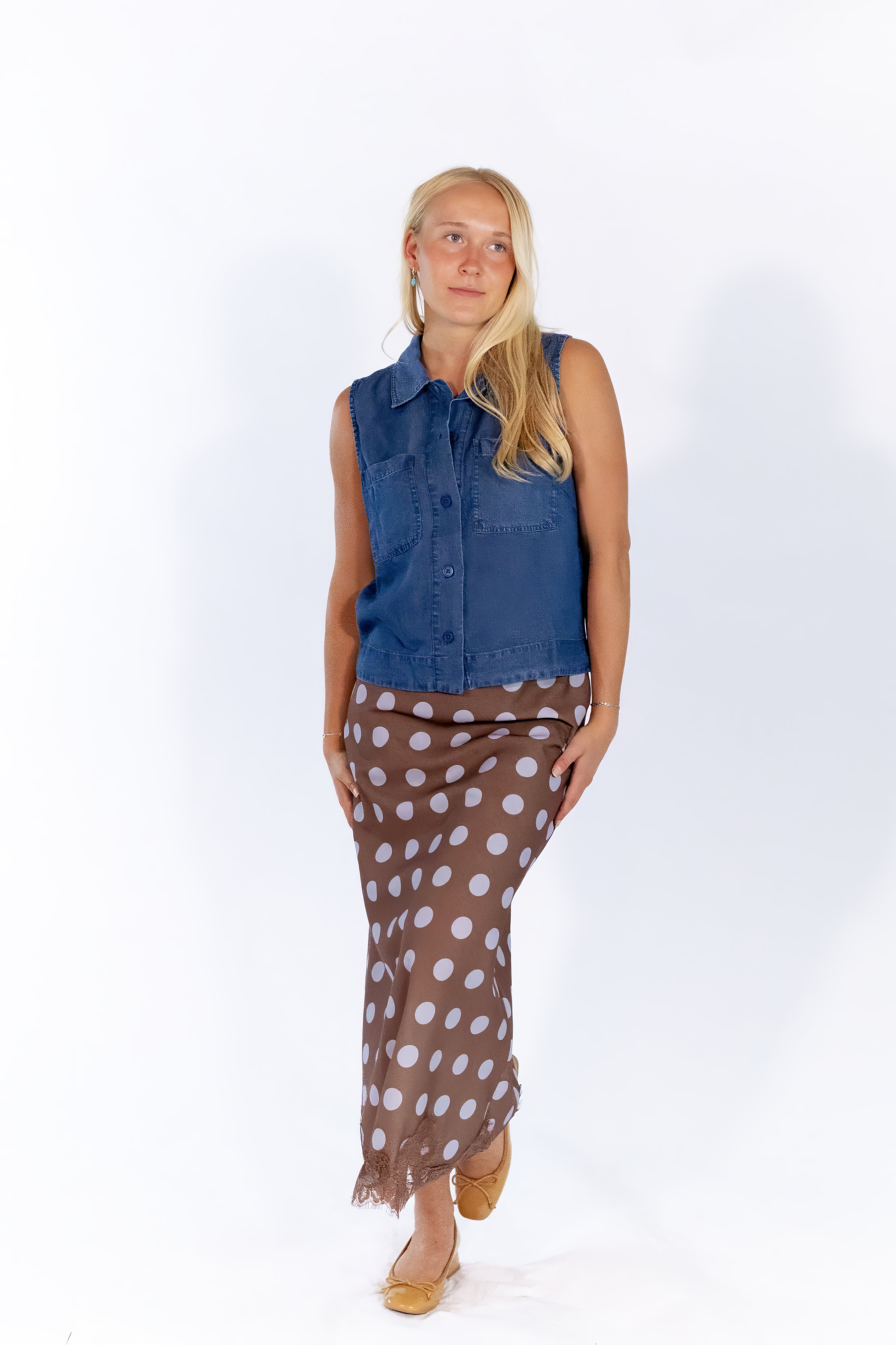 Stella Denim Button Up Tank