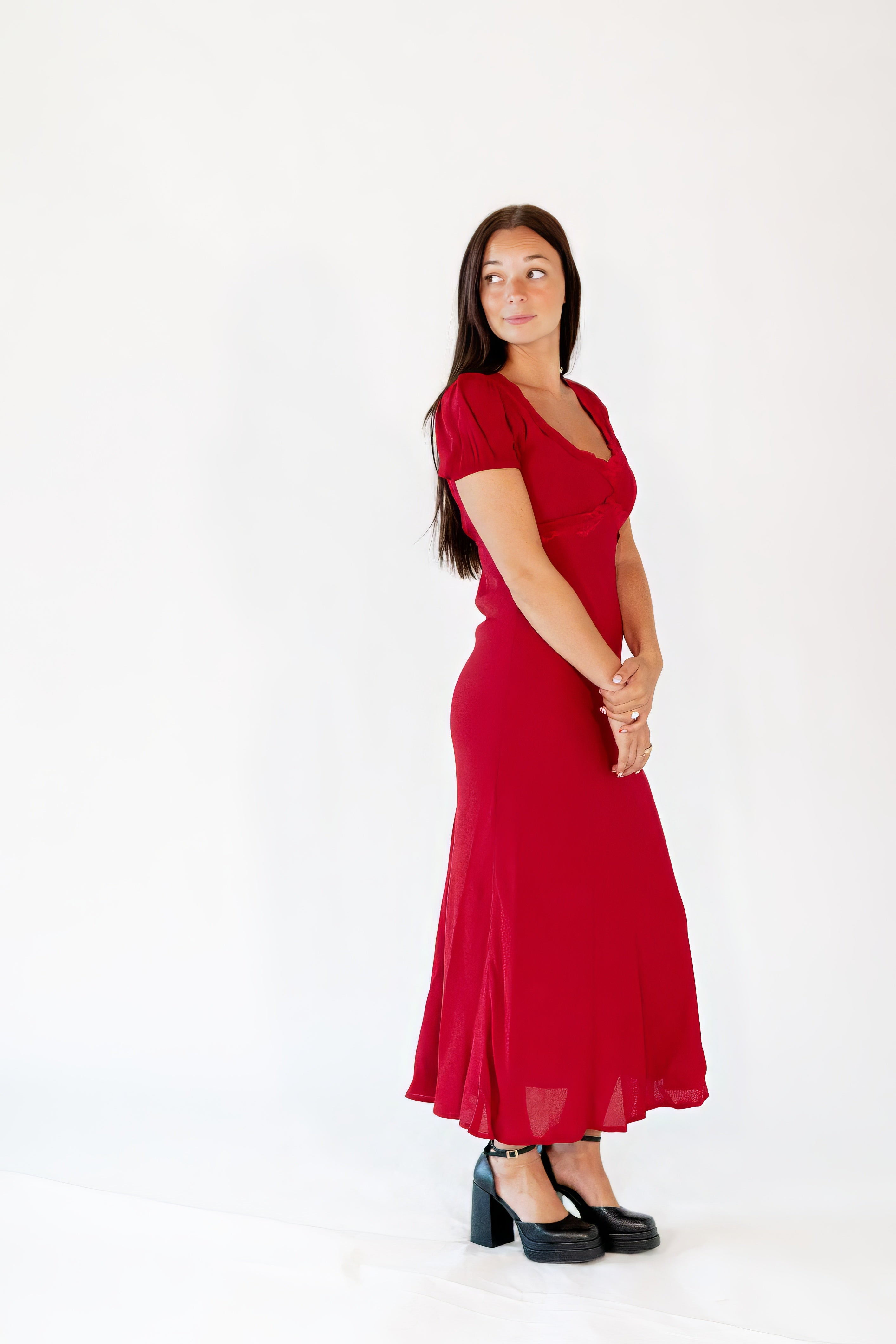 Gale Sweetheart Lace Accent Maxi