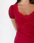 Gale Sweetheart Lace Accent Maxi