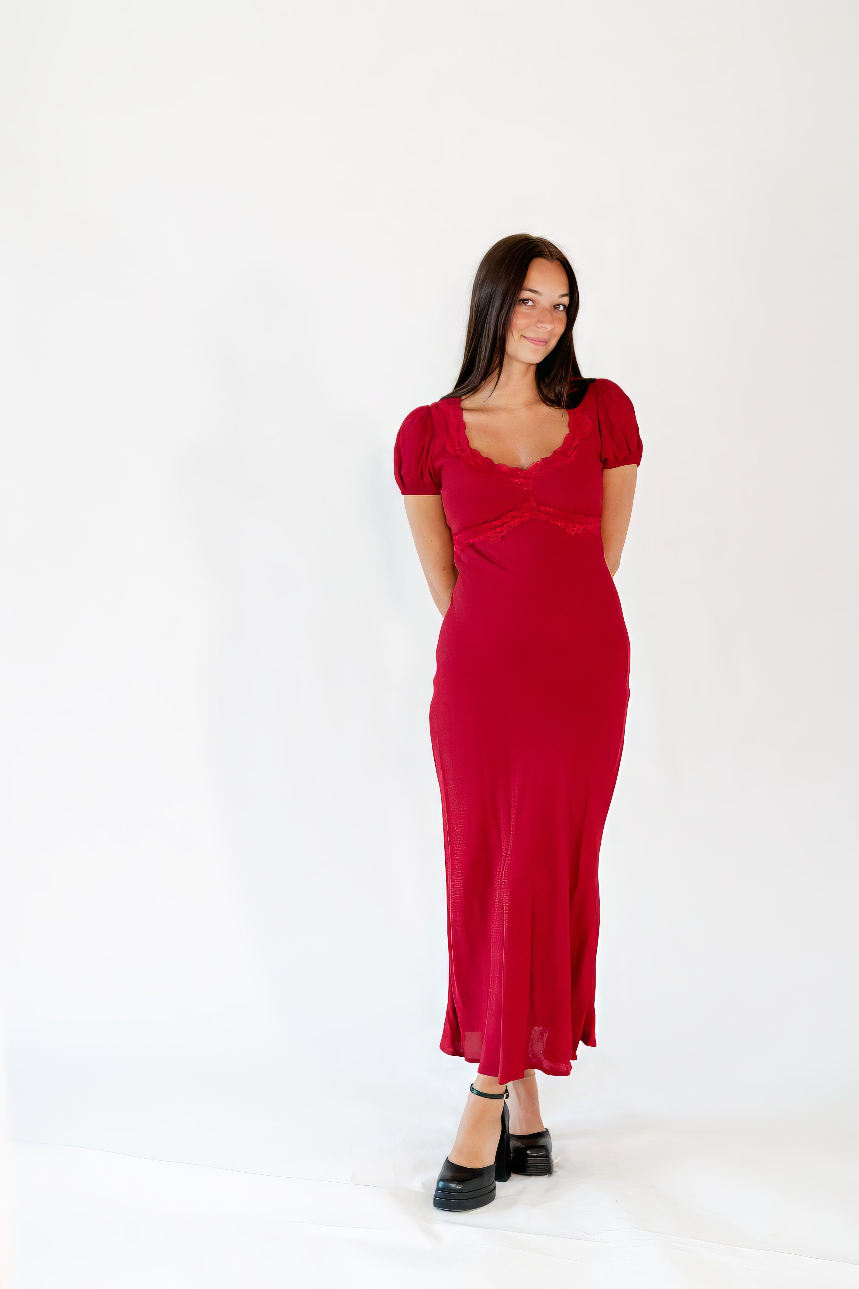 Gale Sweetheart Lace Accent Maxi