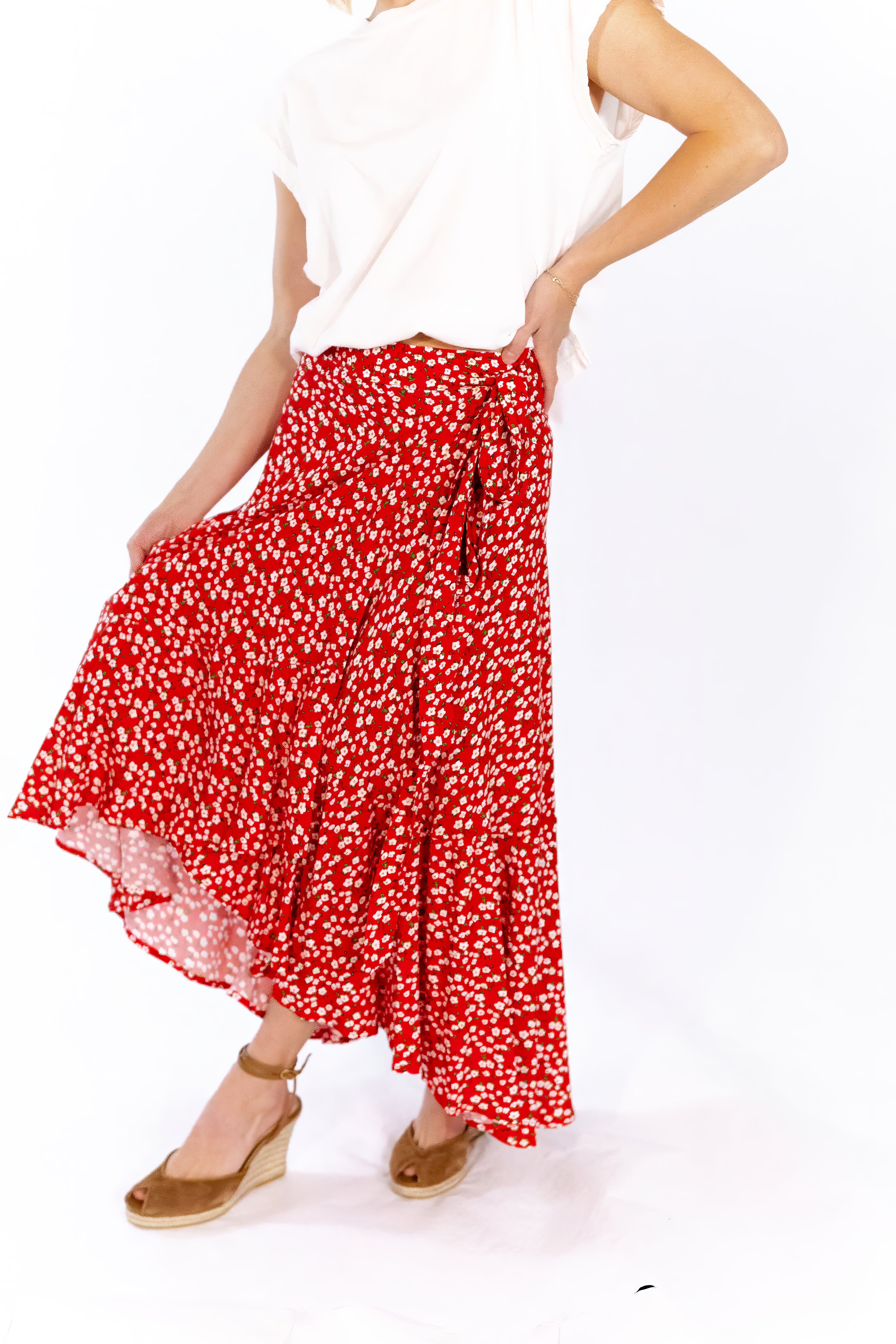 Sariah Wrap Floral Skirt